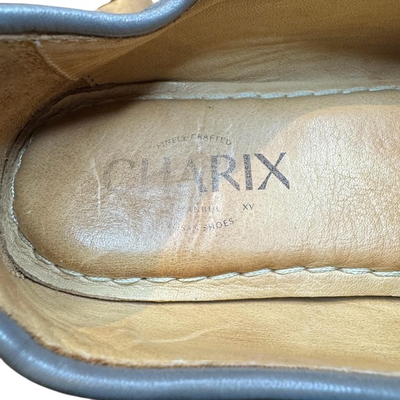 Charix Shoes Womens Size 40 Gray Leather Moroccan Babouche Slipper Loafers Flats - Picture 7 of 11